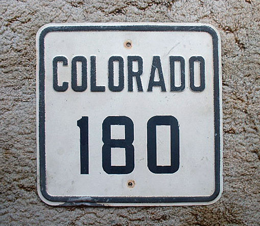 Colorado State Highway 180 sign.
