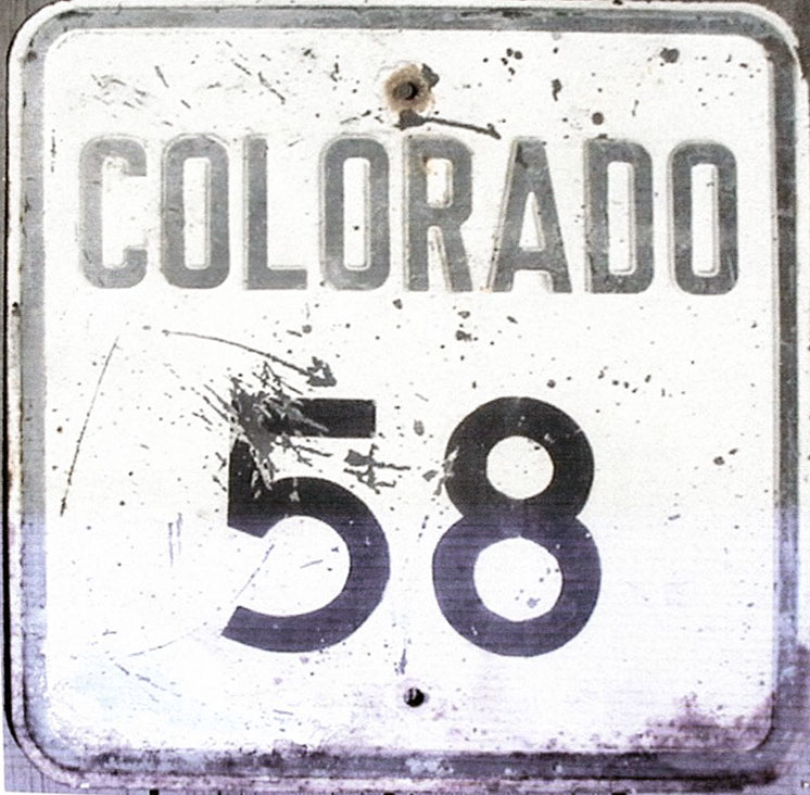 Colorado State Highway 58 sign.