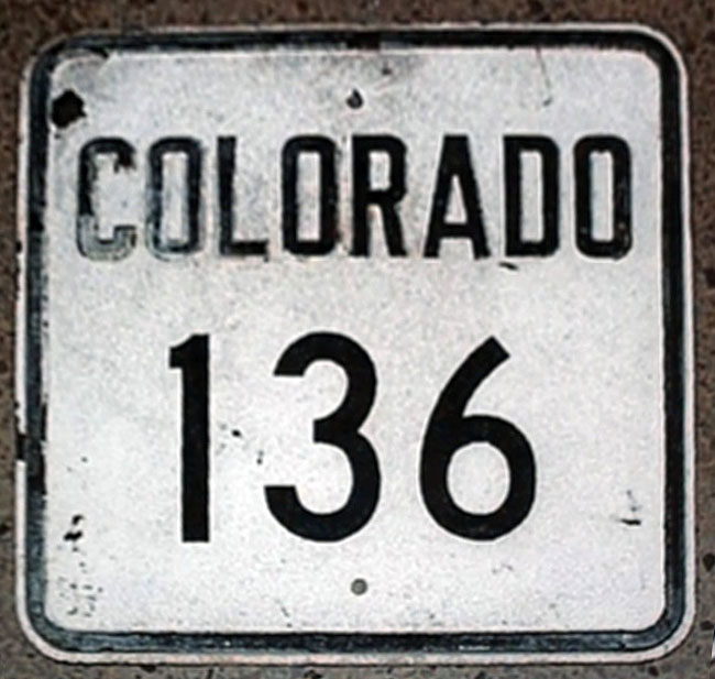 Colorado State Highway 136 sign.