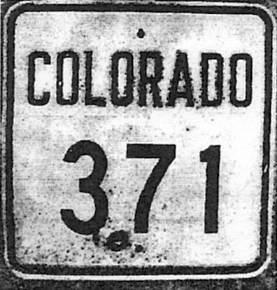 Colorado State Highway 371 sign.
