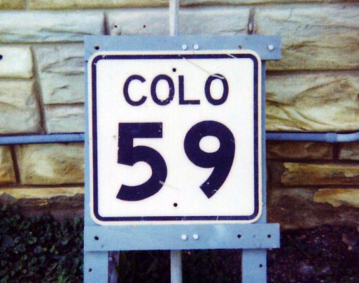 Colorado State Highway 59 sign.