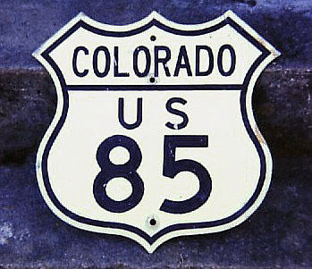 Colorado U.S. Highway 85 sign.