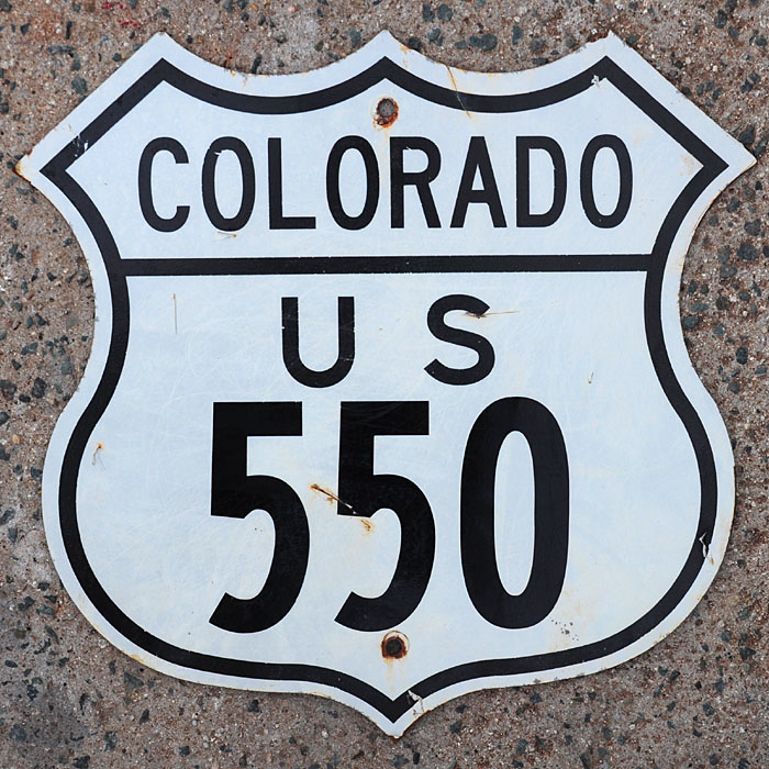 Colorado U.S. Highway 550 sign.