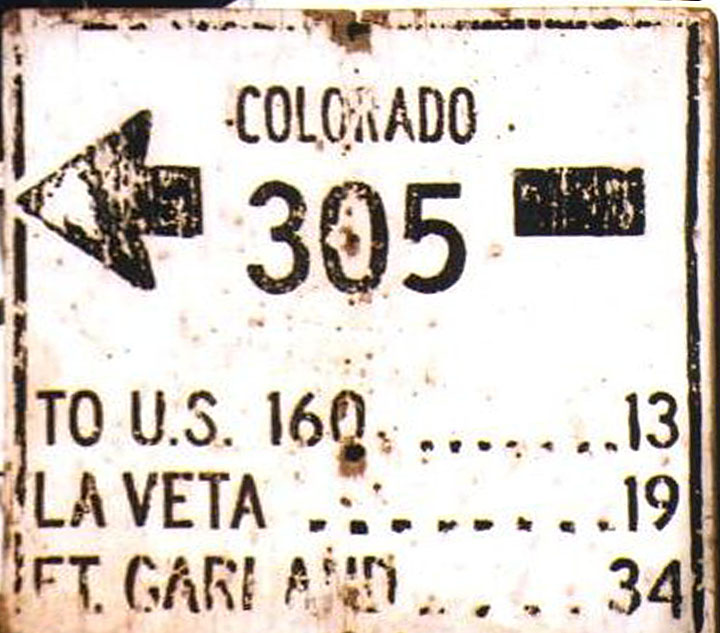 Colorado State Highway 305 sign.