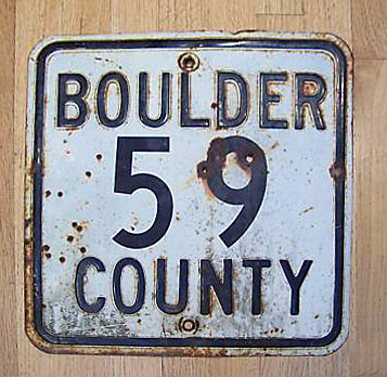 Colorado Boulder County route 59 sign.