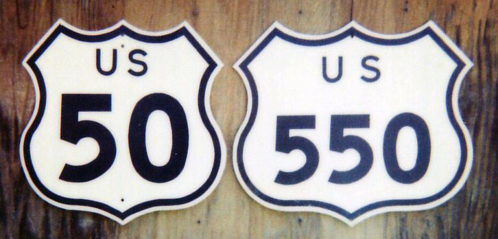 Colorado - U.S. Highway 550 and U.S. Highway 50 sign.