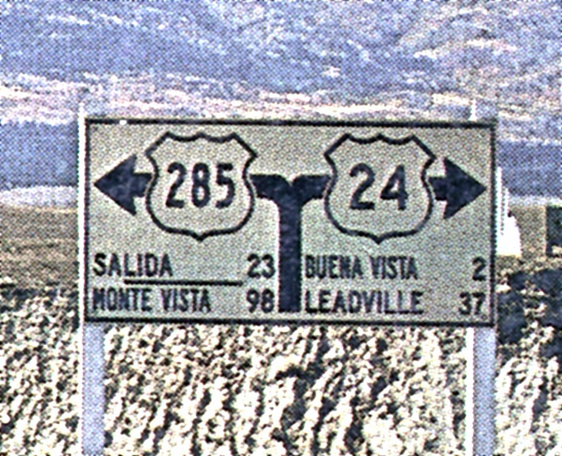 Colorado - U.S. Highway 24 and U.S. Highway 285 sign.