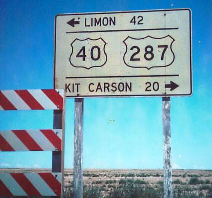 Colorado - U.S. Highway 287 and U.S. Highway 40 sign.