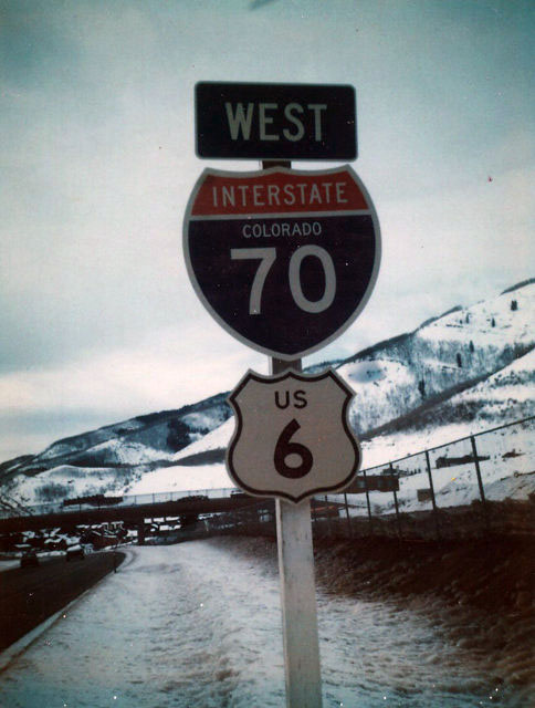 Colorado - U.S. Highway 6 and Interstate 70 sign.