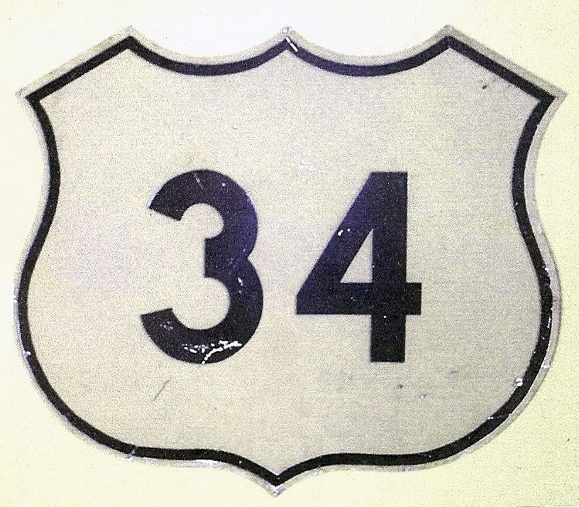 Colorado U.S. Highway 34 sign.