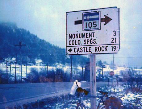 Colorado State Highway 105 sign.