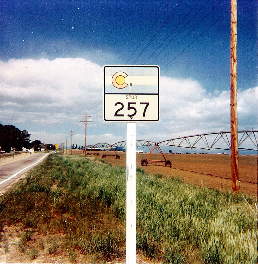 Colorado State Highway 257 sign.