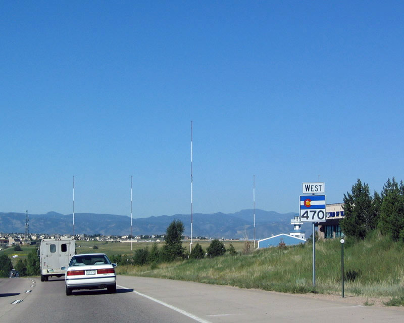 Colorado State Highway 470 sign.