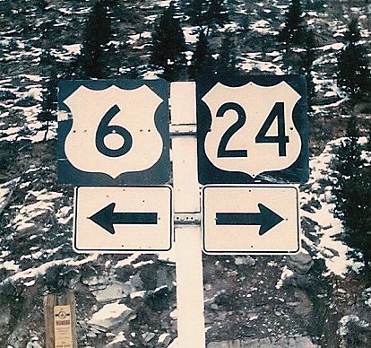 Colorado - U.S. Highway 24 and U.S. Highway 6 sign.