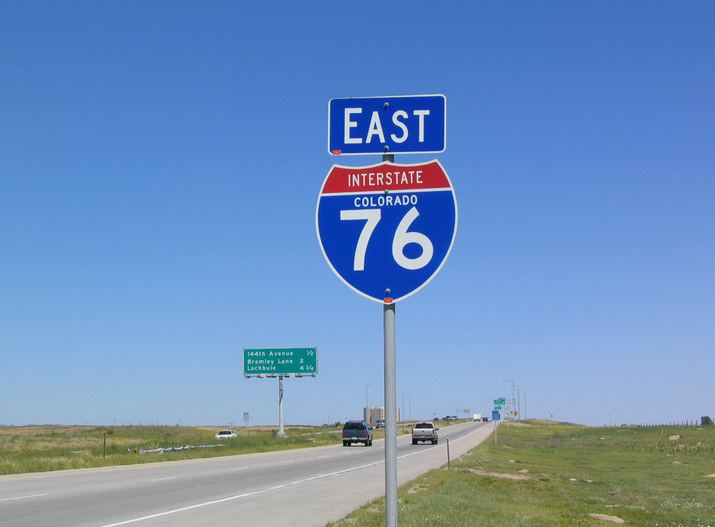 Colorado Interstate 76 sign.