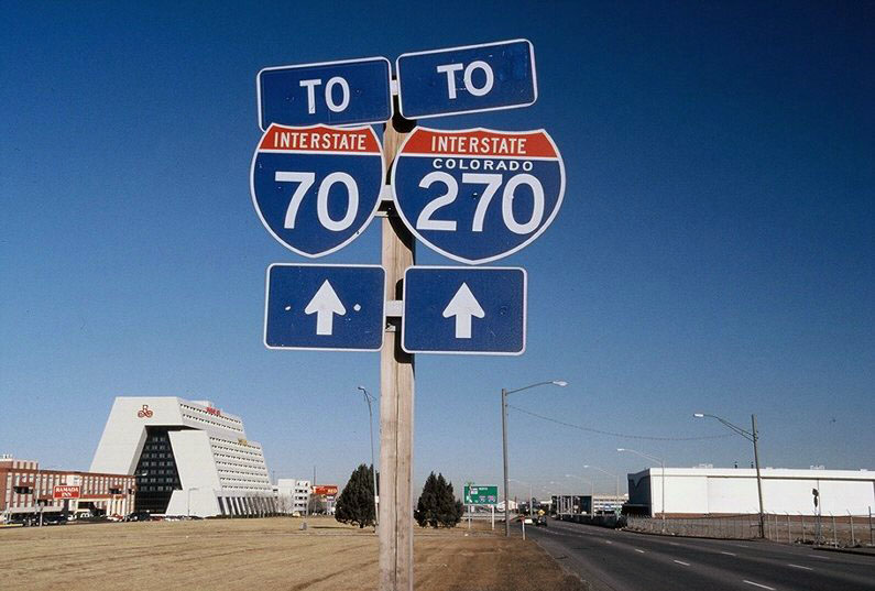 Colorado - Interstate 270 and Interstate 70 sign.