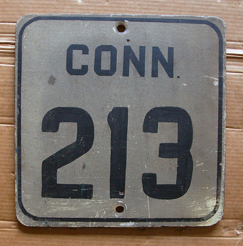 Connecticut State Highway 213 sign.