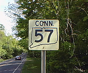 Connecticut State Highway 57 sign.