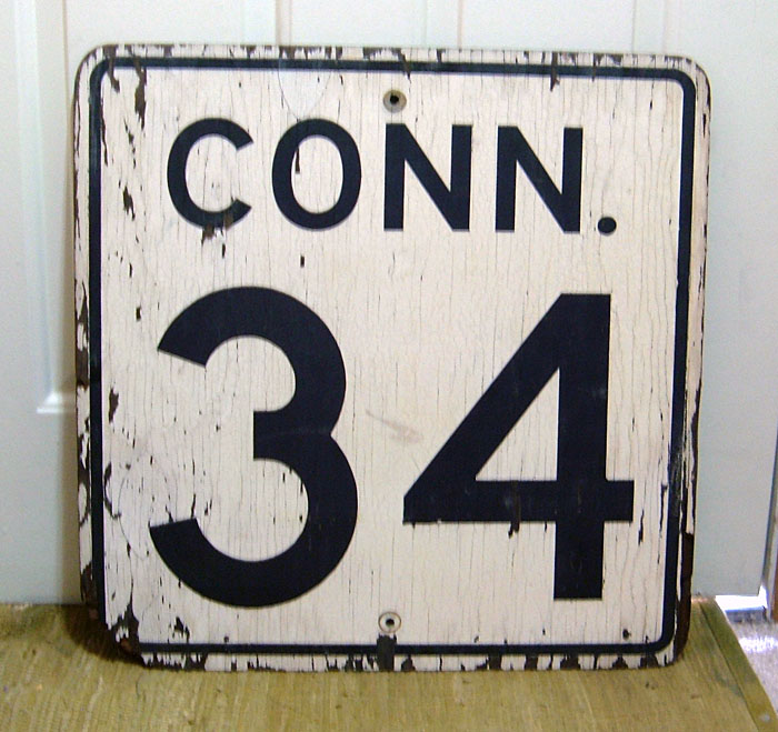 Connecticut State Highway 34 sign.