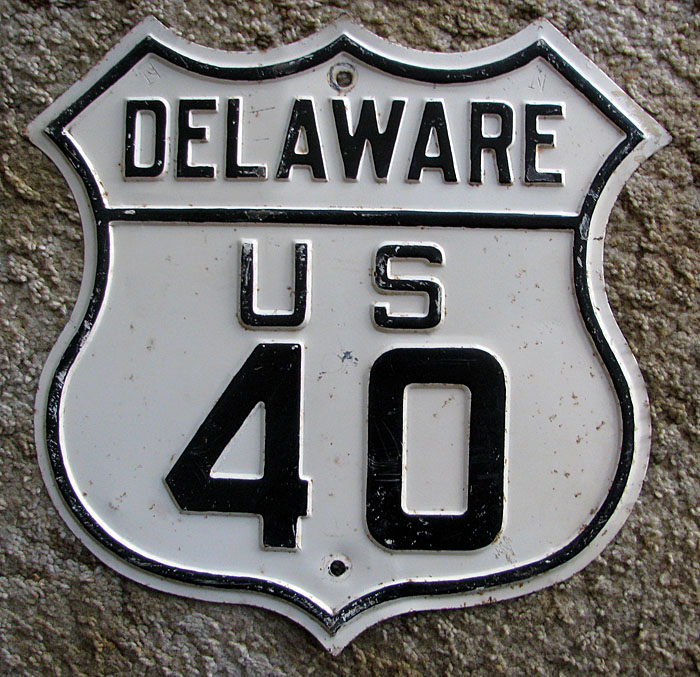 Delaware U.S. Highway 40 sign.