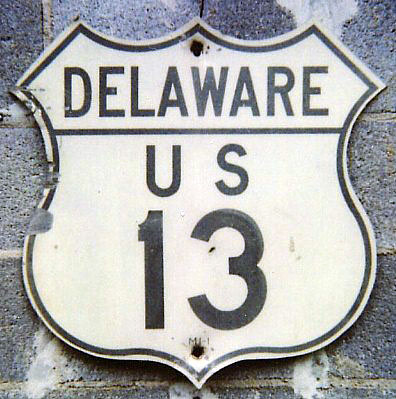 Delaware U.S. Highway 13 sign.