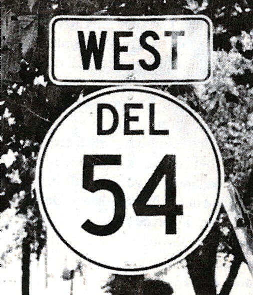 Delaware State Highway 54 sign.
