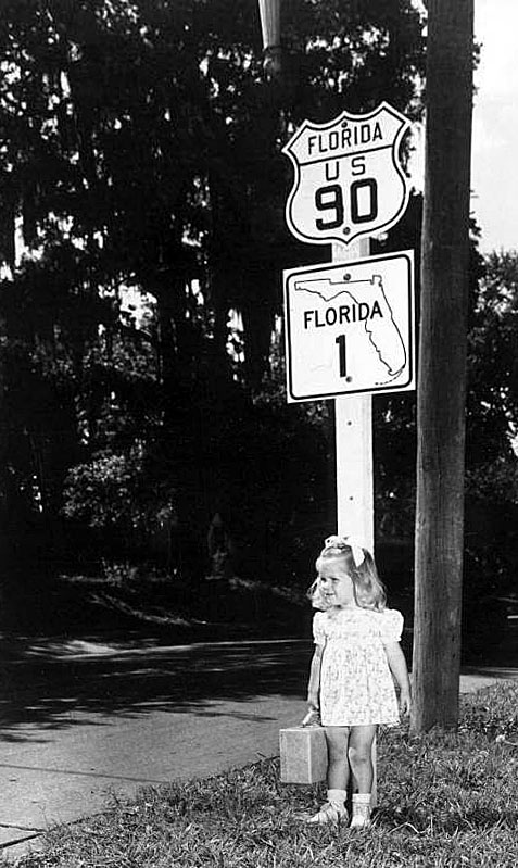 Florida - State Highway 1, U.S. Highway 90, State Highway 10, and U.S. Highway 319 sign.