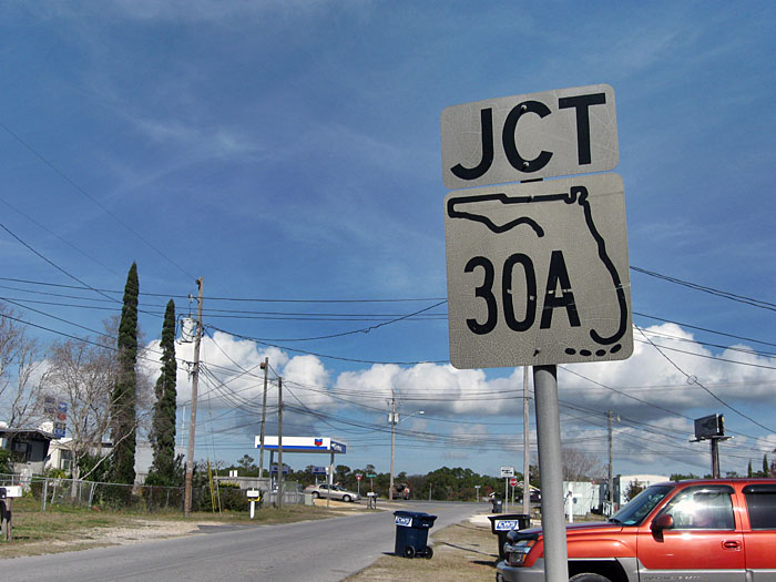 Florida state highway 30A sign.