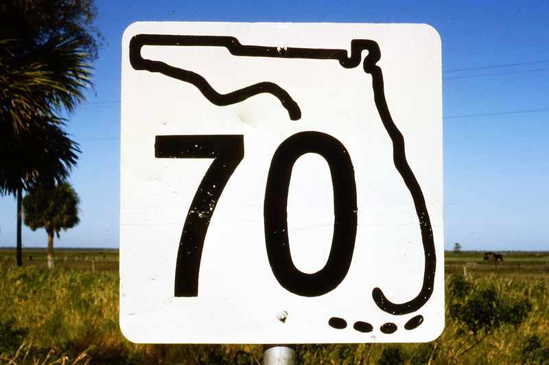 Florida State Highway 70 sign.