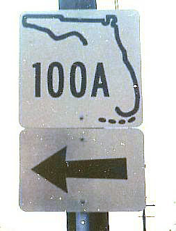 Florida state highway 100A sign.