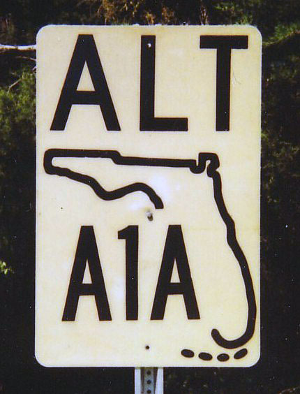 Florida state highway A1A sign.
