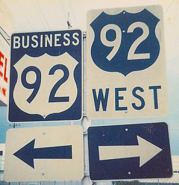 Florida U.S. Highway 92 sign.