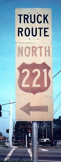 Florida U.S. Highway 221 sign.