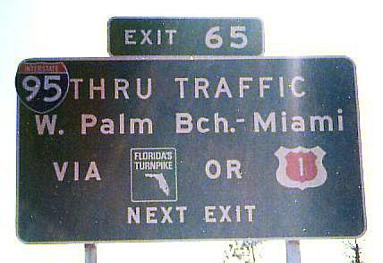 Florida - Interstate 95 and U.S. Highway 1 sign.