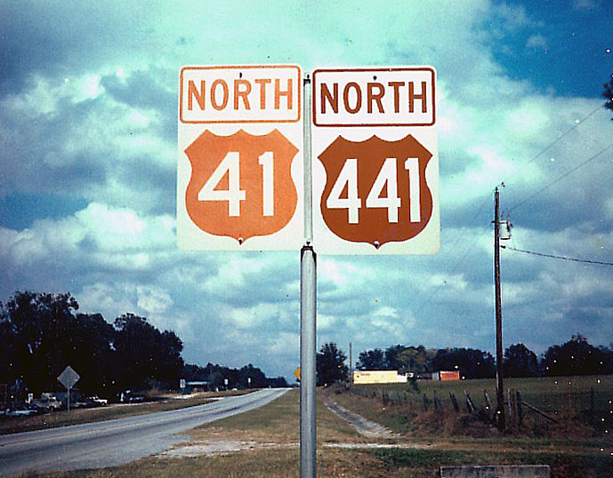 Florida - U.S. Highway 441 and U.S. Highway 41 sign.