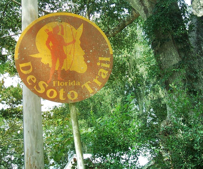 Florida DeSoto Trail sign.