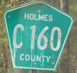 Florida Holmes County route 160 sign.