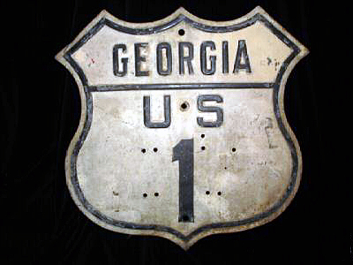 Georgia U.S. Highway 1 sign.