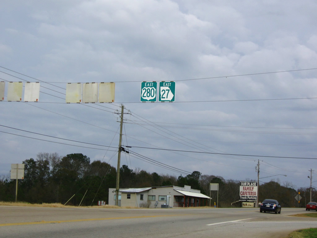 Georgia - U.S. Highway 280 and State Highway 27 sign.