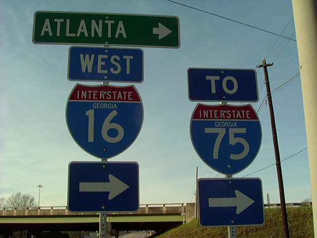 Georgia Interstate 16 sign.