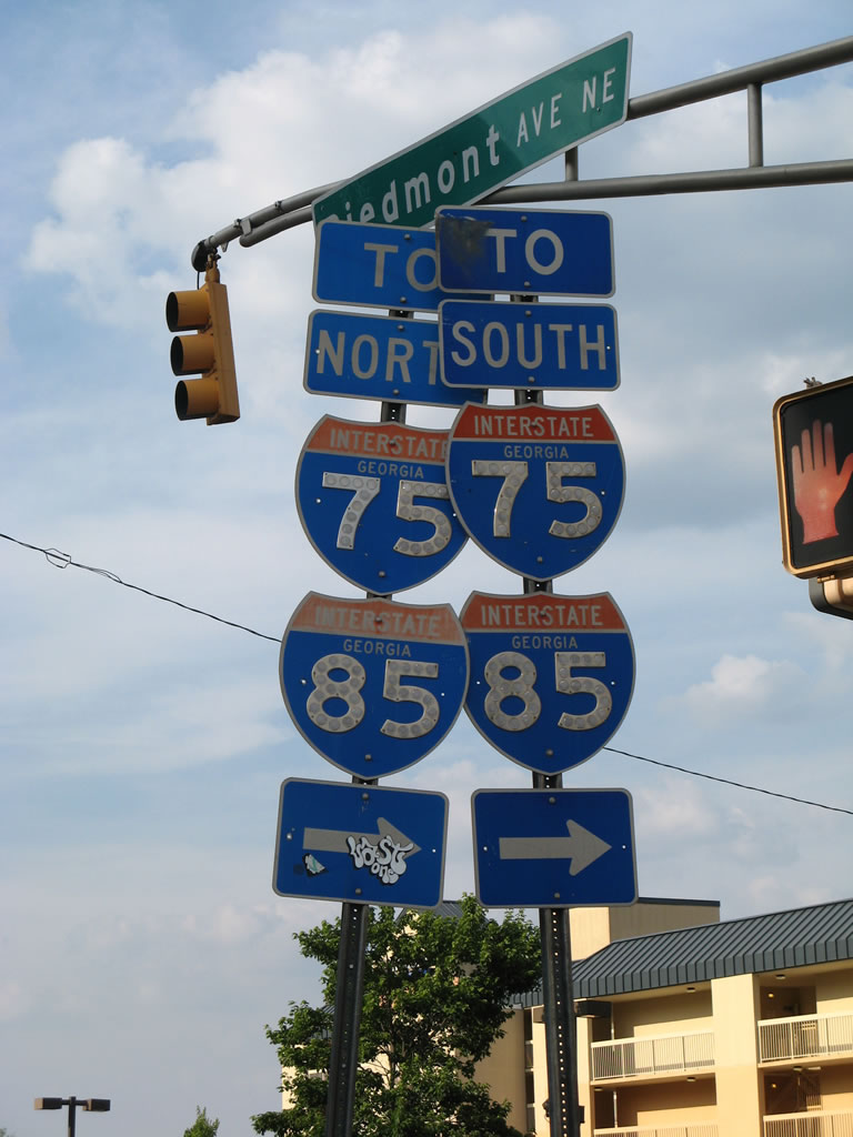 Georgia - Interstate 85 and Interstate 75 sign.