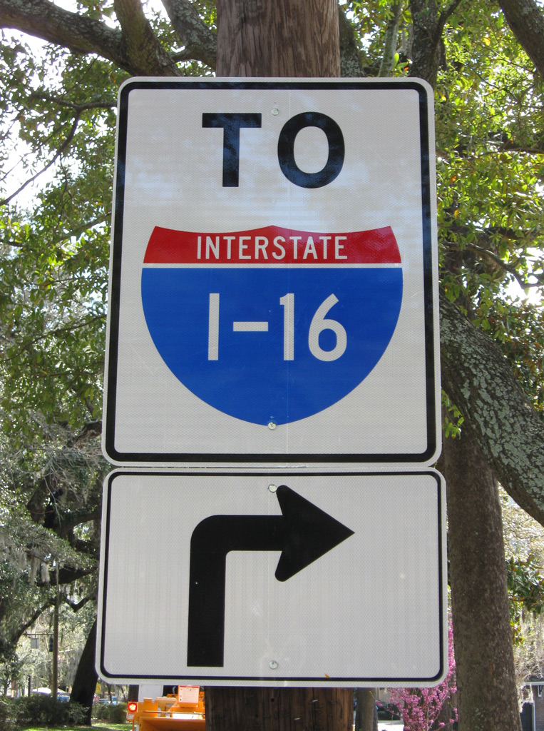 Georgia Interstate 16 sign.