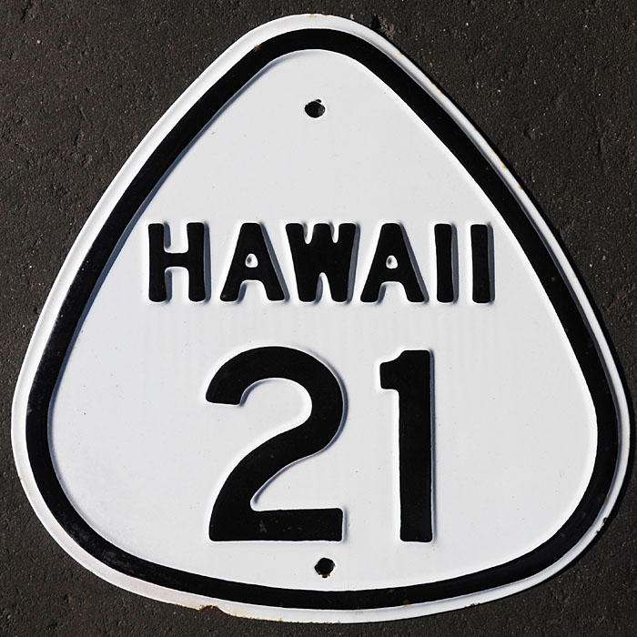 Hawaii State Highway 21 sign.