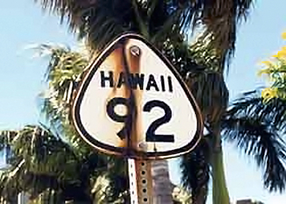 Hawaii State Highway 92 sign.