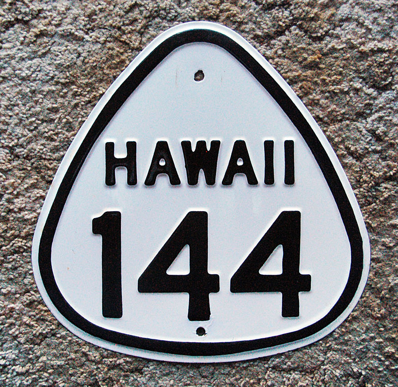 Hawaii State Highway 144 sign.