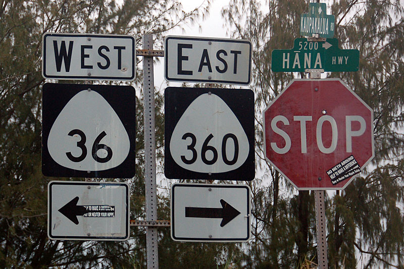 Hawaii - State Highway 360 and State Highway 36 sign.