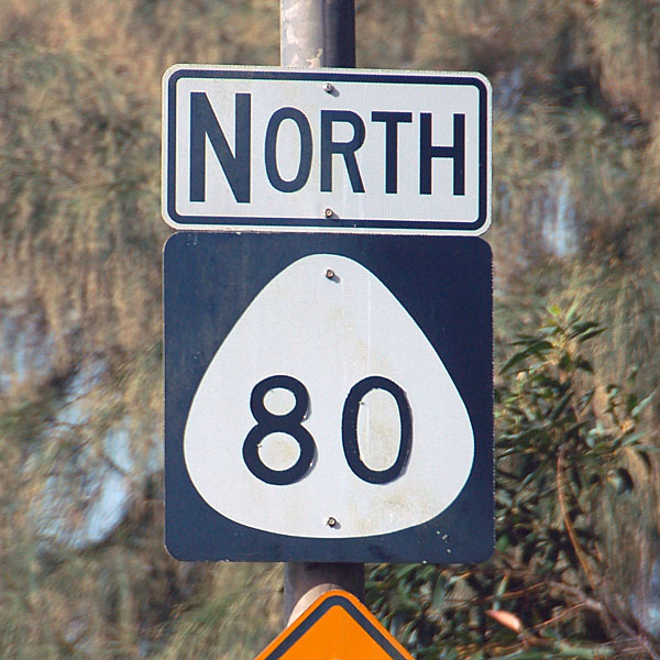 Hawaii State Highway 80 sign.