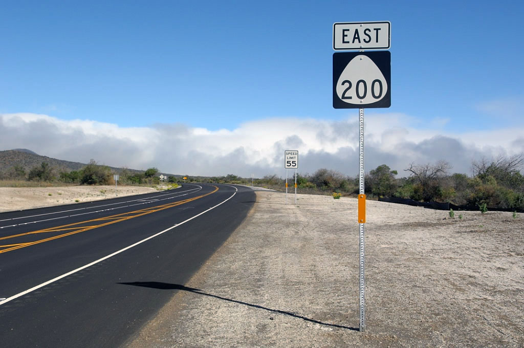 Hawaii State Highway 200 sign.