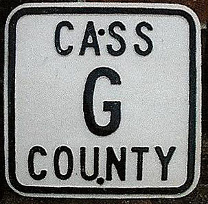 Iowa Cass County route G sign.