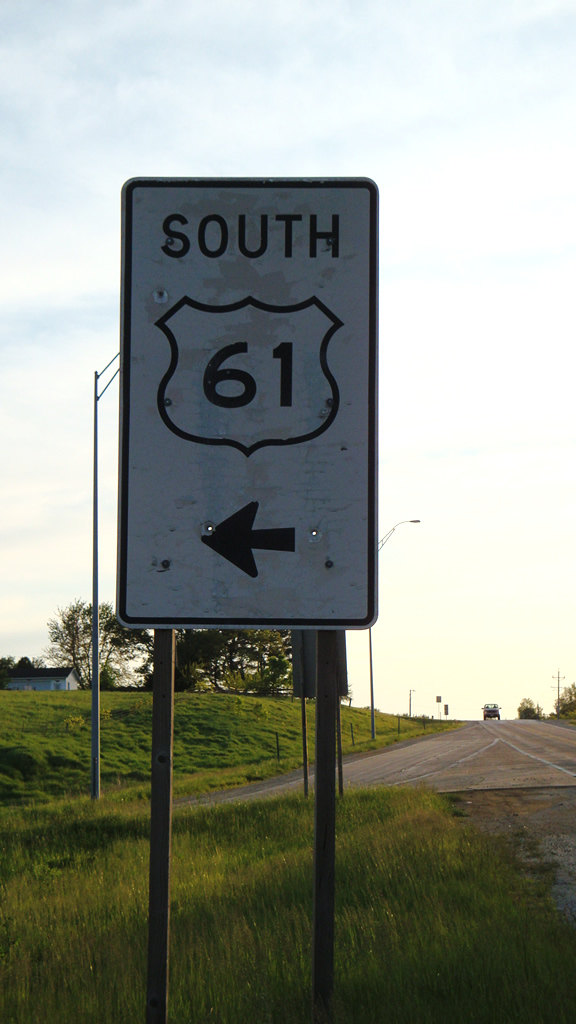 Iowa U.S. Highway 61 sign.
